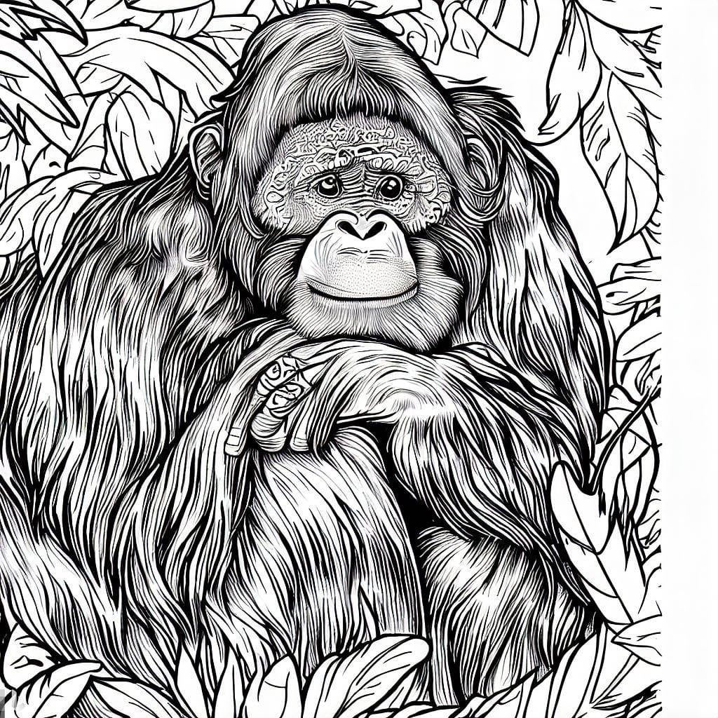 Dibujo gratuito Orangután #191560 de la coleccion Animales para imprimir