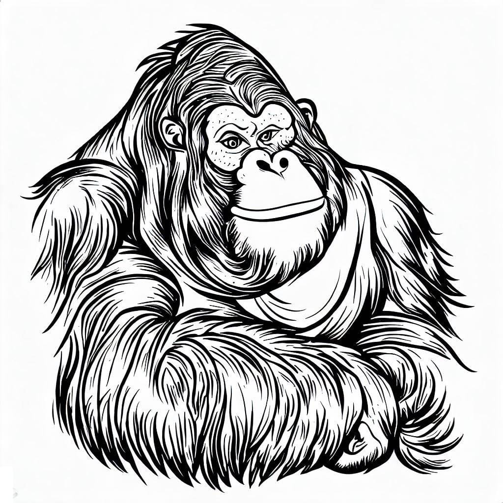 Dibujo gratuito Orangután #191562 de la coleccion Animales para imprimir