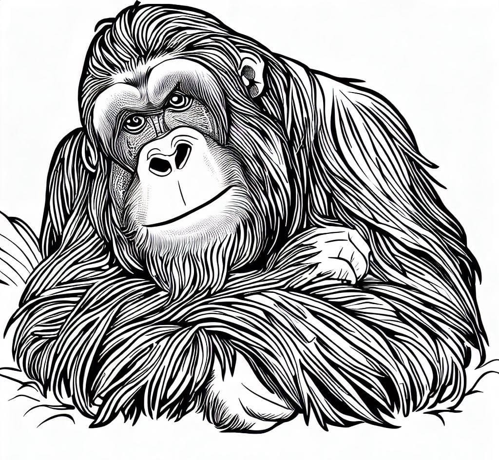 Dibujo gratuito Orangután #191578 de la coleccion Animales para imprimir