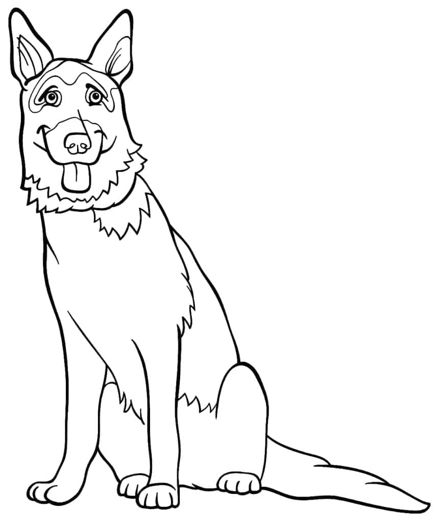 Dibujo gratuito Pastor Alemán #214092 de la coleccion Animales para imprimir