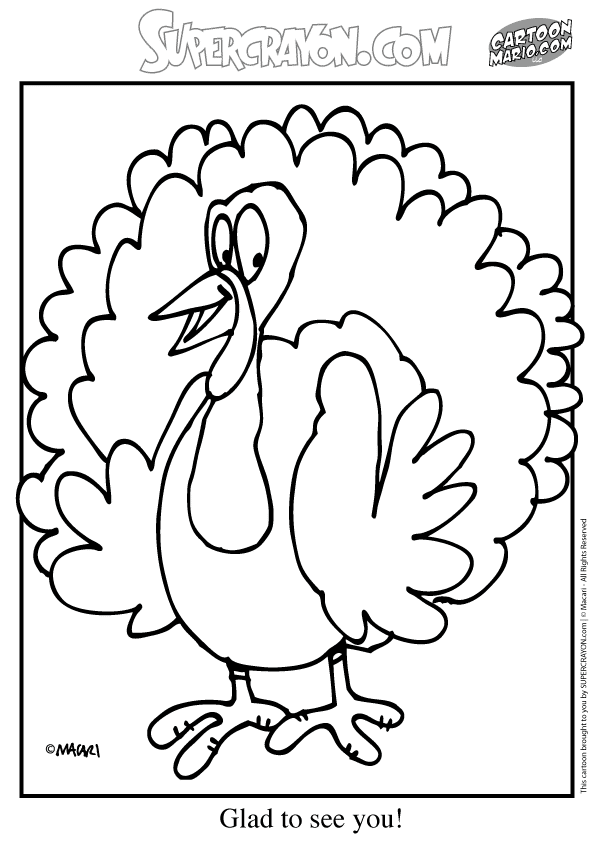 Dibujo para colorear: Pavo (Animales) #5441 - Dibujos para Colorear e Imprimir Gratis