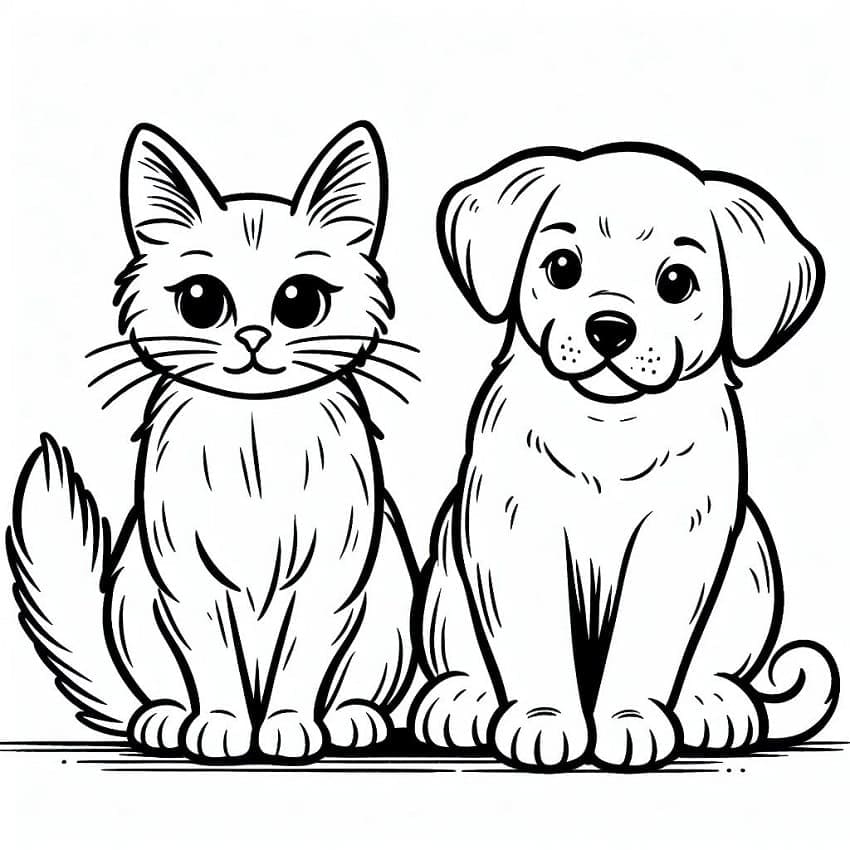 Dibujo gratuito Perro y Gato #211034 de la coleccion Animales para imprimir