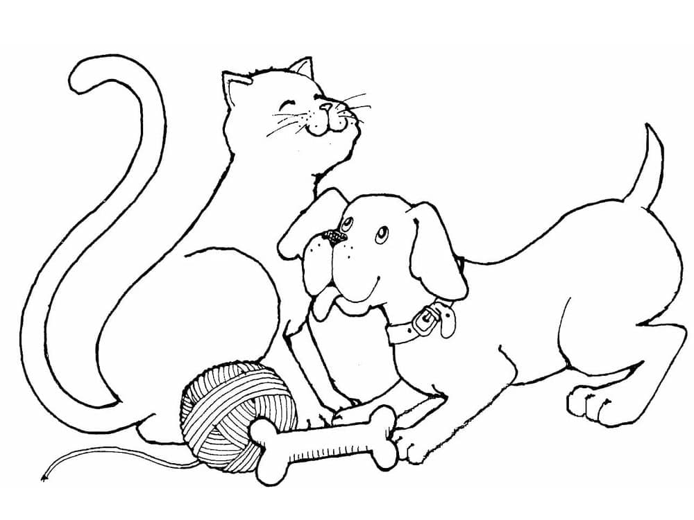 Dibujo gratuito Perro y Gato #211047 de la coleccion Animales para imprimir