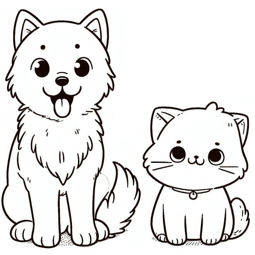 Dibujo gratuito Perro y Gato #211049 de la coleccion Animales para imprimir