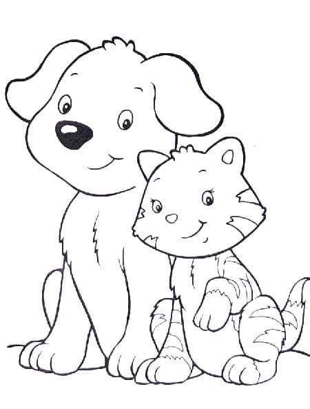 Dibujo gratuito Perro y Gato #211052 de la coleccion Animales para imprimir