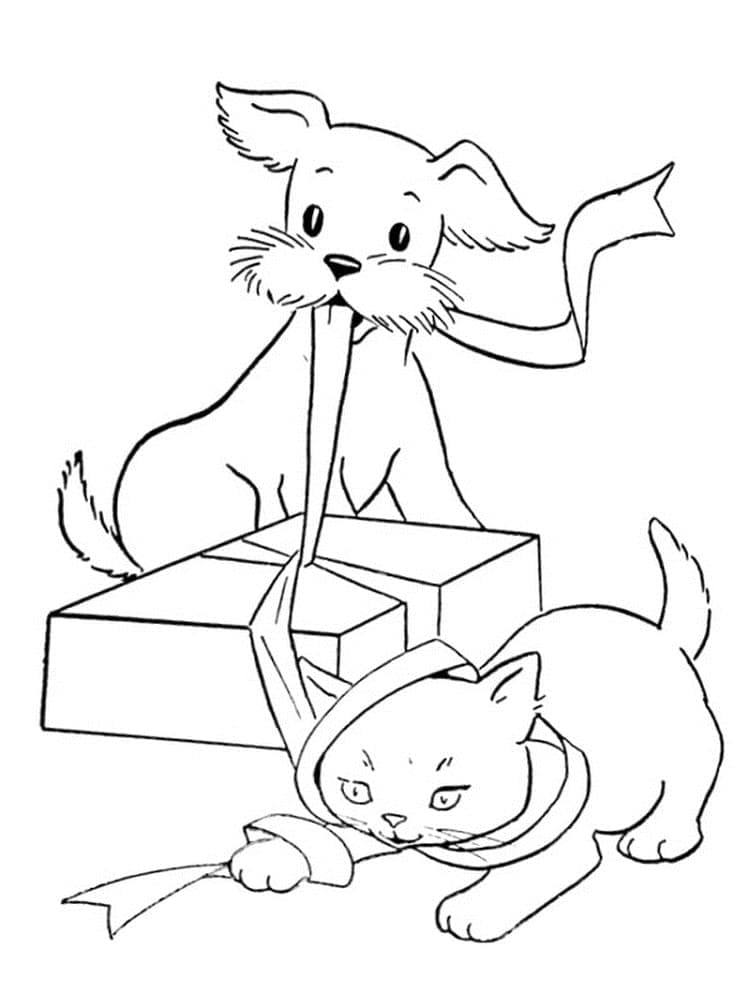 Dibujo para colorear: Perro y Gato (Animales) #211058 - Dibujos para Colorear e Imprimir Gratis