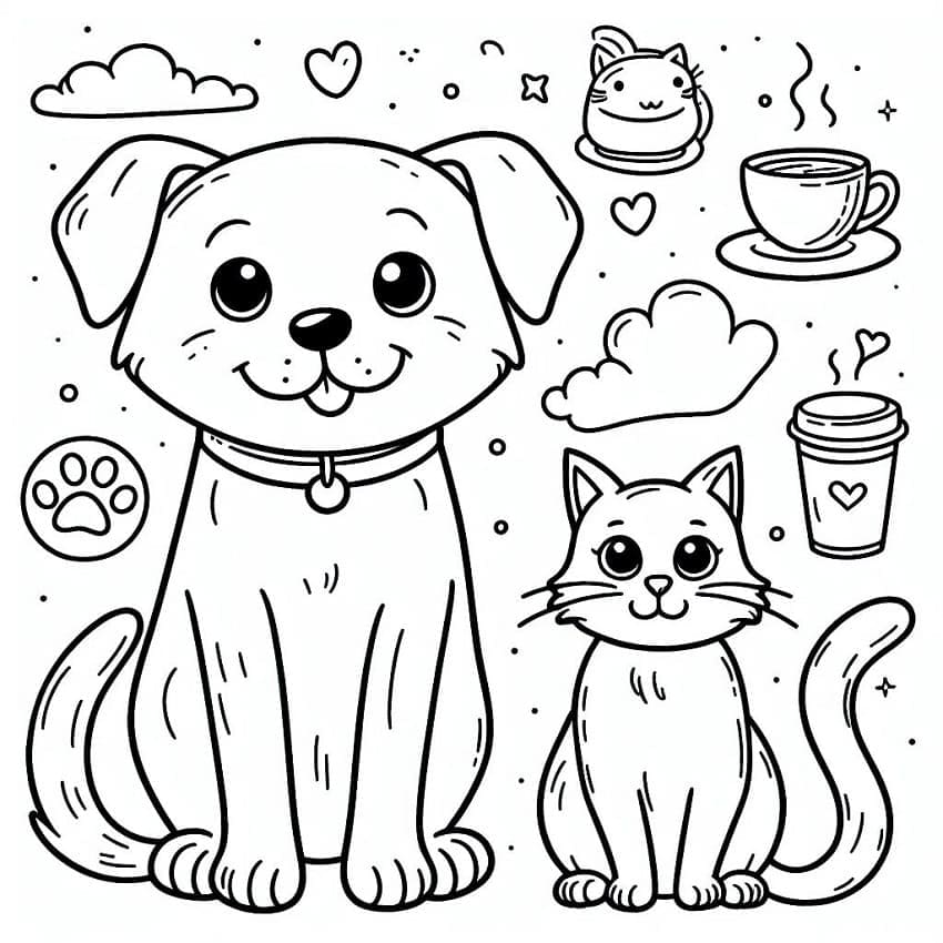 Dibujo gratuito Perro y Gato #211069 de la coleccion Animales para imprimir