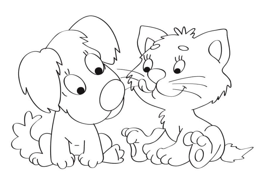 Dibujo gratuito Perro y Gato #211070 de la coleccion Animales para imprimir