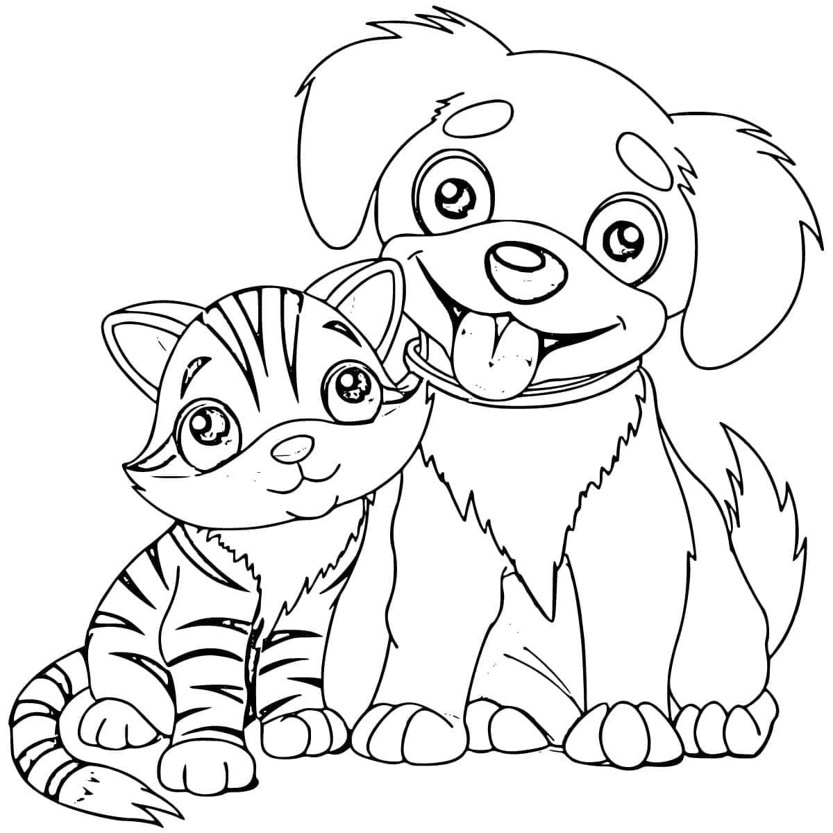 Dibujo gratuito Perro y Gato #211074 de la coleccion Animales para imprimir