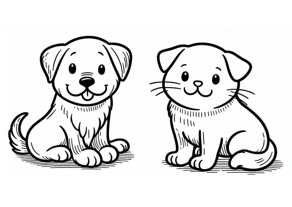 Dibujo gratuito Perro y Gato #211078 de la coleccion Animales para imprimir