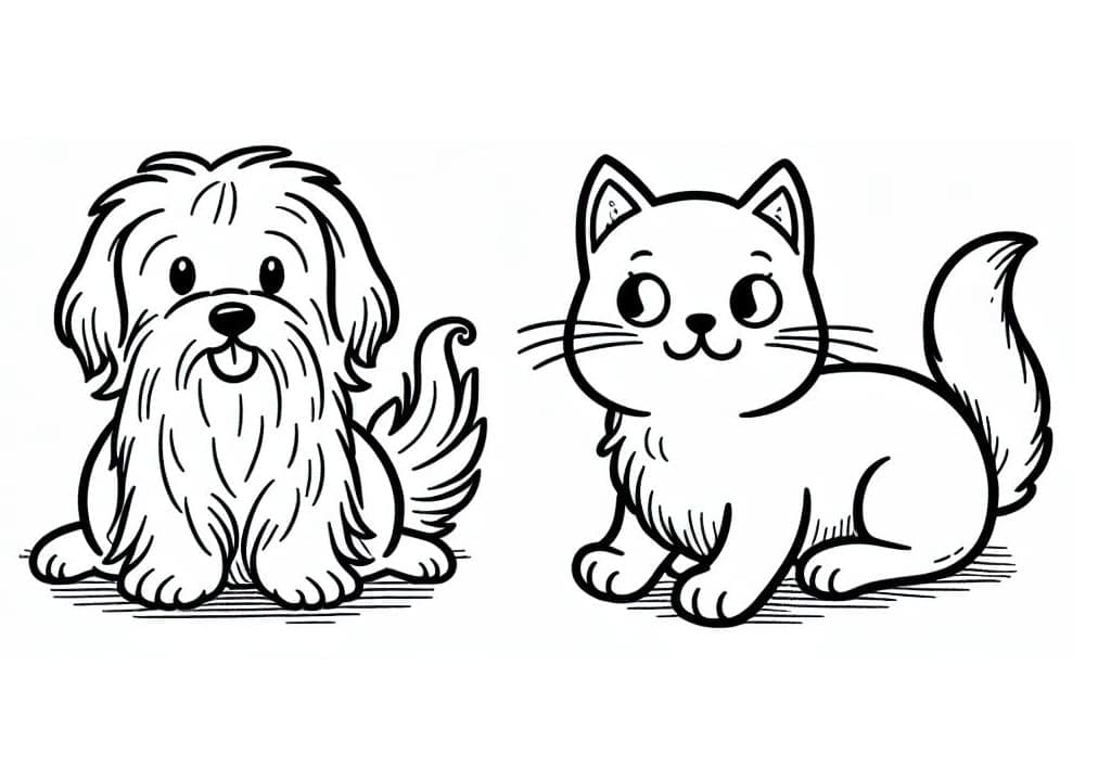 Dibujo gratuito Perro y Gato #211079 de la coleccion Animales para imprimir