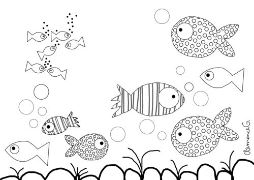 Dibujo para colorear: Pescado (Animales) #17214 - Dibujos para Colorear e Imprimir Gratis