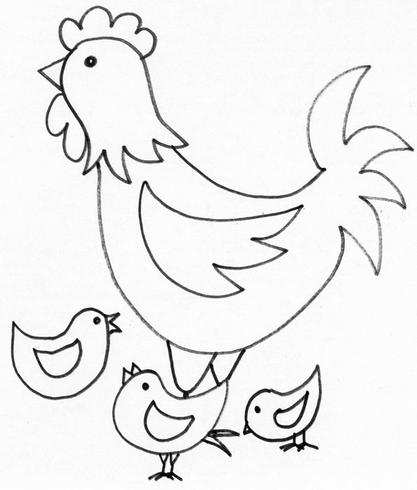 Dibujo para colorear: Pollo (Animales) #17223 - Dibujos para Colorear e Imprimir Gratis