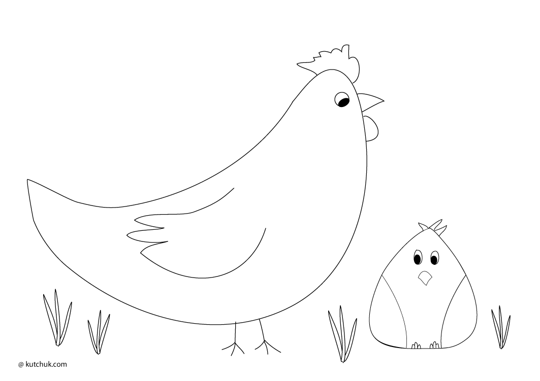 Dibujo para colorear: Pollo (Animales) #17389 - Dibujos para Colorear e Imprimir Gratis