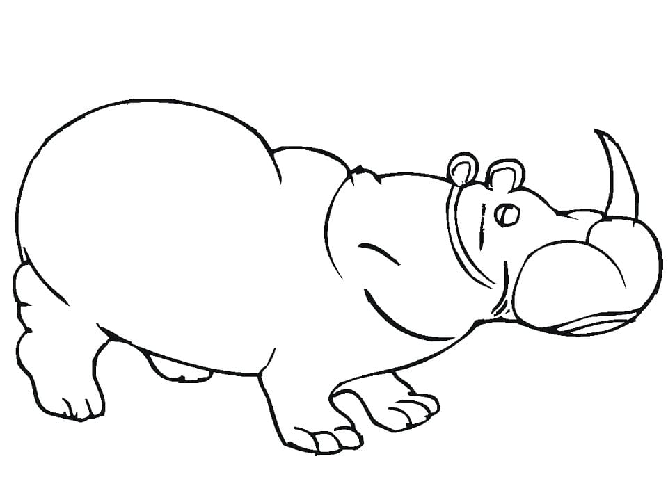 Dibujo gratuito Rinoceronte #206657 de la coleccion Animales para imprimir