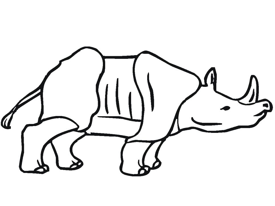 Dibujo gratuito Rinoceronte #206665 de la coleccion Animales para imprimir