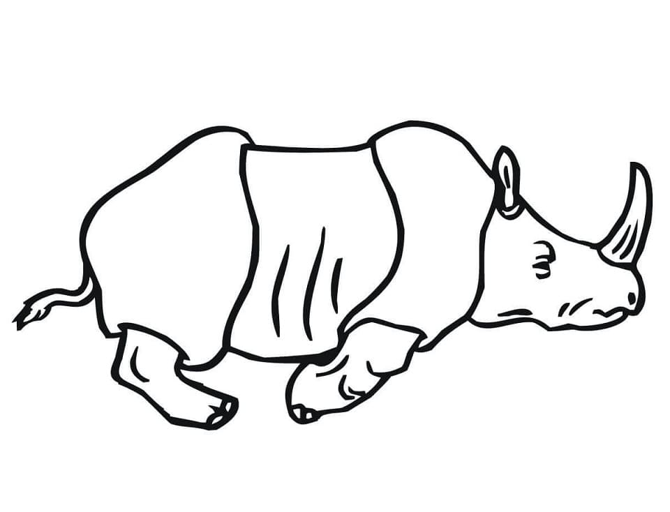 Dibujo gratuito Rinoceronte #206668 de la coleccion Animales para imprimir