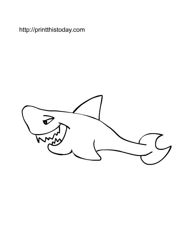 Dibujo para colorear: Tiburón (Animales) #14804 - Dibujos para Colorear e Imprimir Gratis