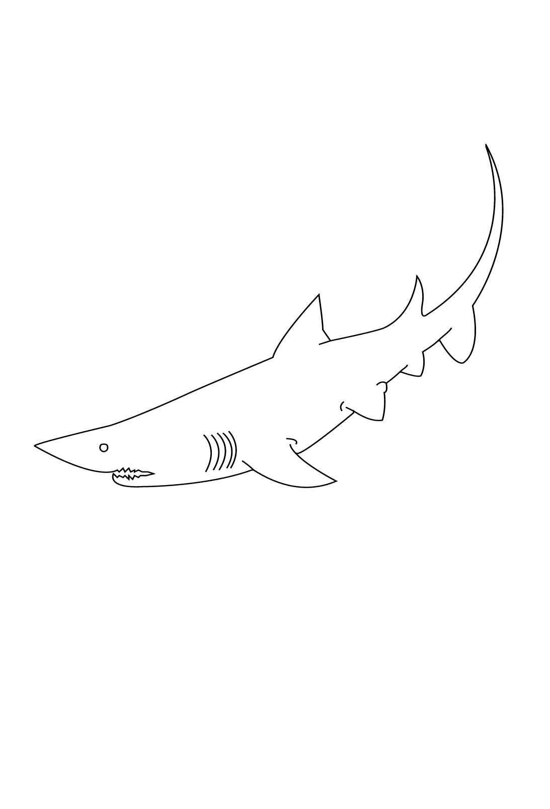 Dibujo para colorear: Tiburón (Animales) #14906 - Dibujos para Colorear e Imprimir Gratis