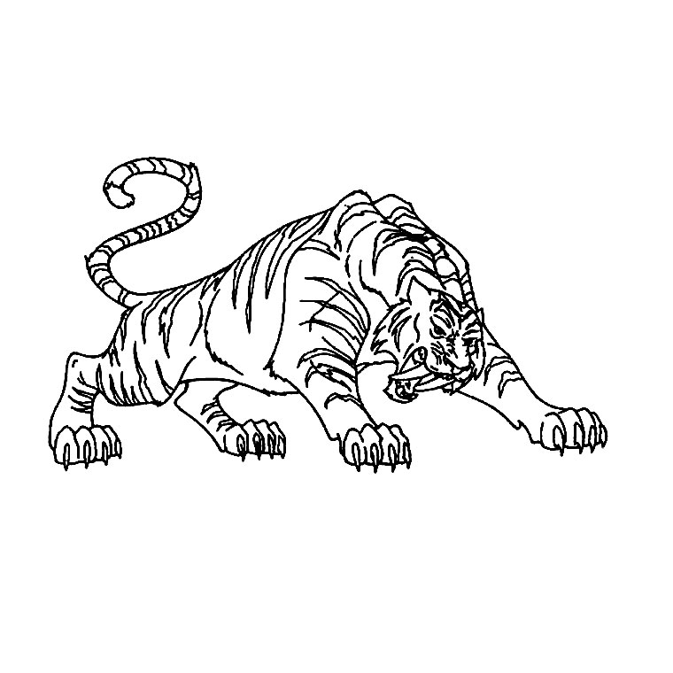 Dibujo para colorear: Tigre (Animales) #13617 - Dibujos para Colorear e Imprimir Gratis