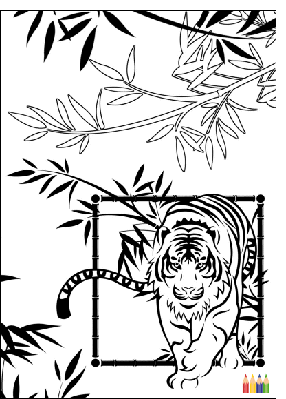 Dibujo para colorear: Tigre (Animales) #13656 - Dibujos para Colorear e Imprimir Gratis