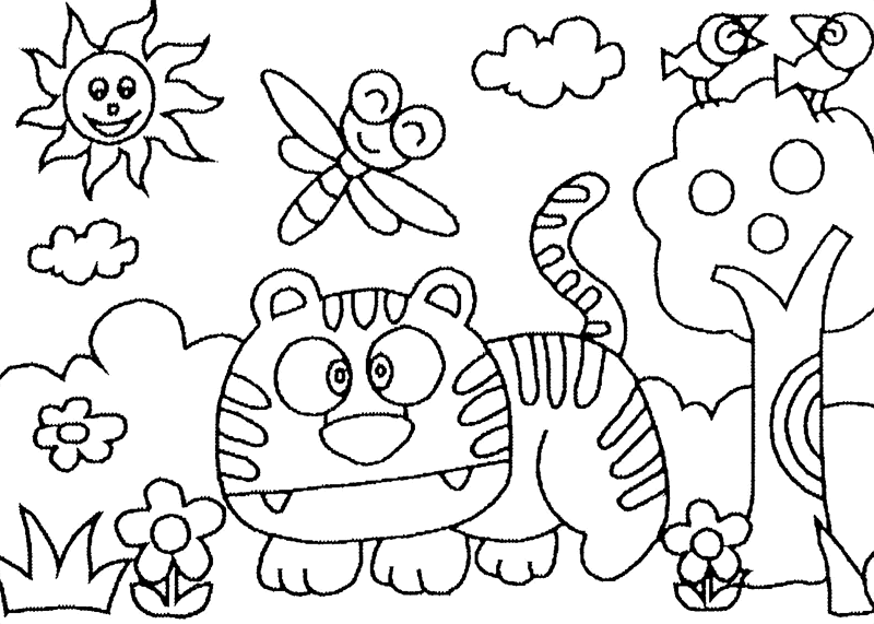 Dibujo para colorear: Tigre (Animales) #13745 - Dibujos para Colorear e Imprimir Gratis