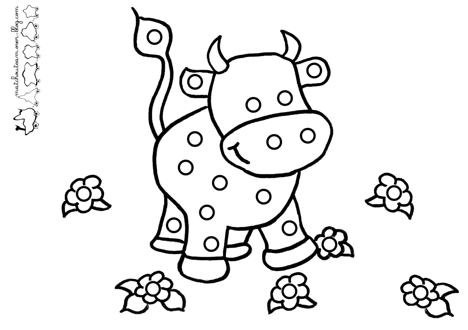 Dibujo para colorear: Vaca (Animales) #13225 - Dibujos para Colorear e Imprimir Gratis