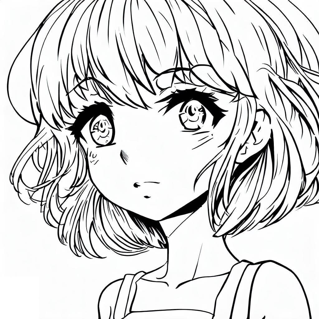 Dibujo para colorear: Chica Manga (Anime y Manga) #190635 - Dibujos para Colorear e Imprimir Gratis