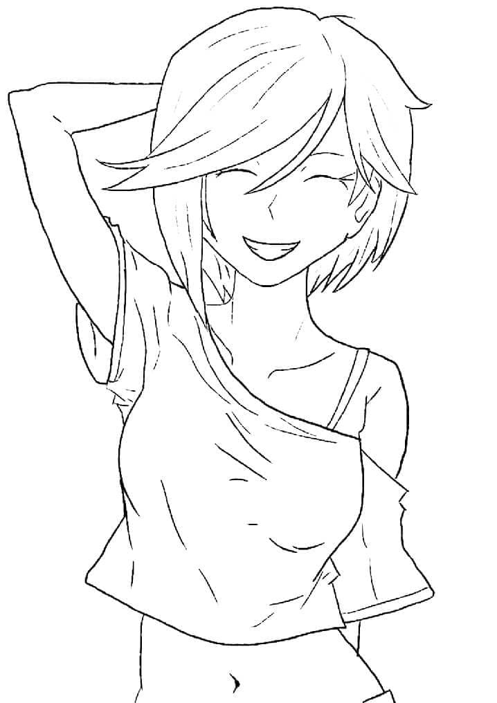 Dibujo para colorear: Chica Manga (Anime y Manga) #190654 - Dibujos para Colorear e Imprimir Gratis