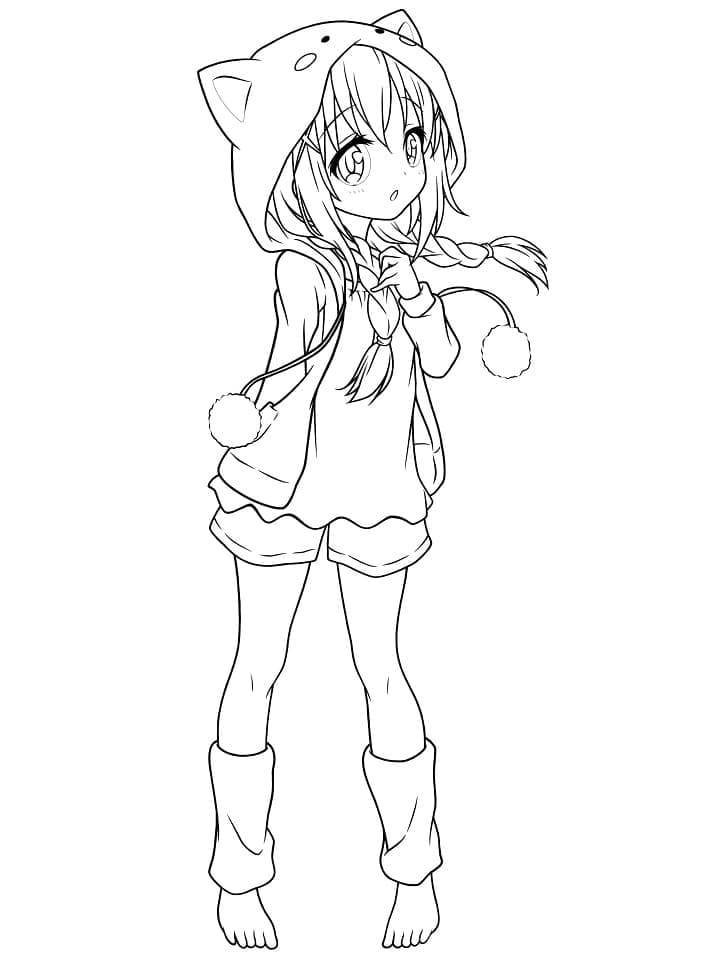 Dibujo para colorear: Chica Manga (Anime y Manga) #190666 - Dibujos para Colorear e Imprimir Gratis