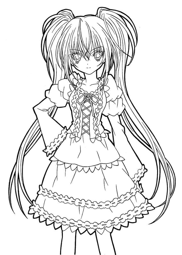 Dibujo para colorear: Chica Manga (Anime y Manga) #190667 - Dibujos para Colorear e Imprimir Gratis