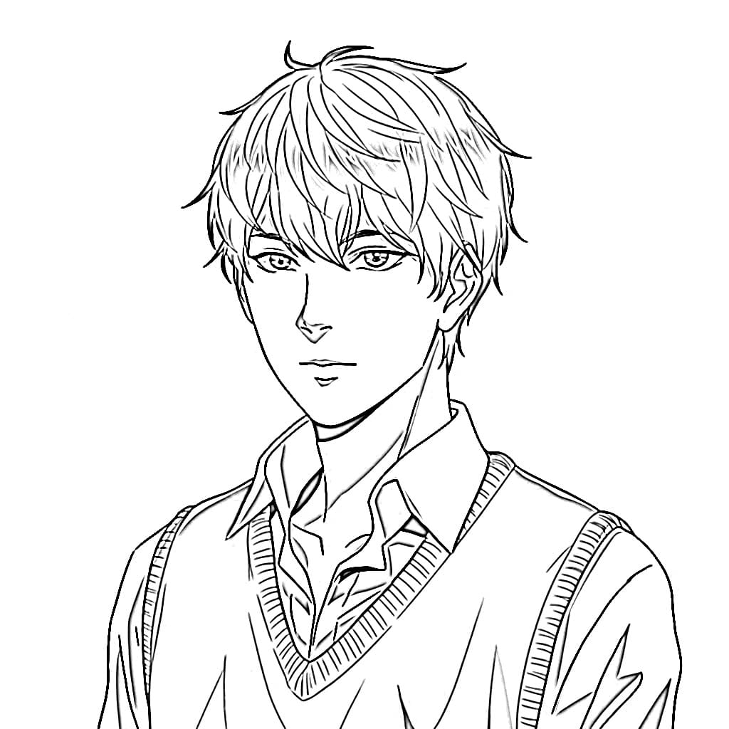 Dibujo gratuito Chico Manga #217948 de la coleccion Anime y Manga para imprimir