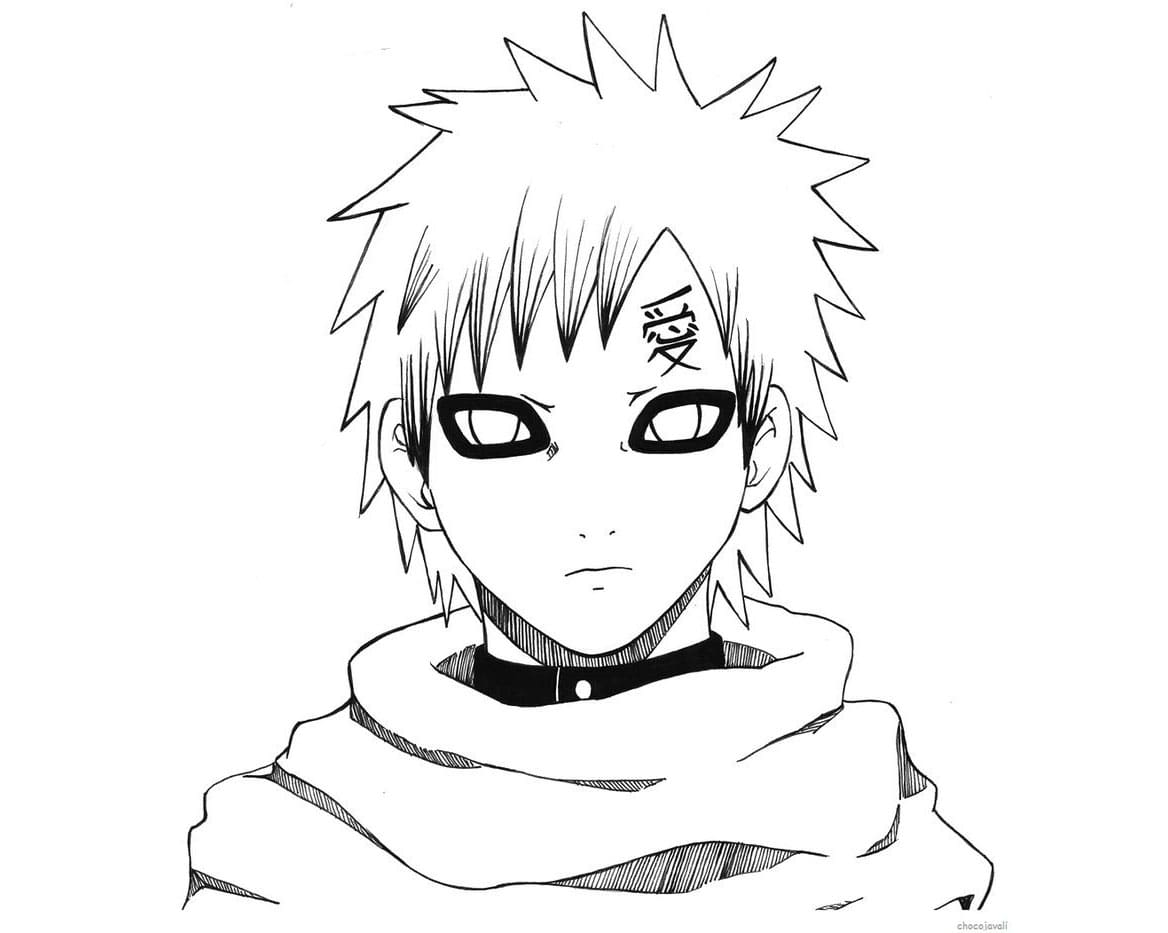 Dibujo gratuito Gaara #180188 de la coleccion Anime y Manga para imprimir