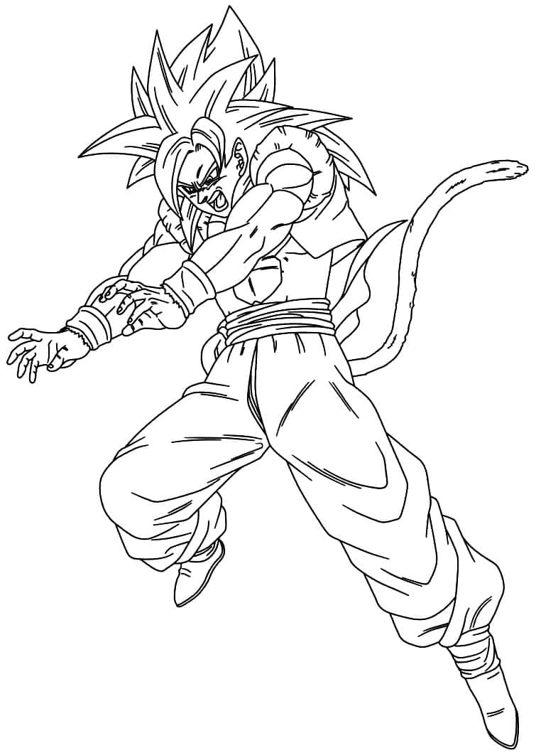 Dibujo para colorear: Gogeta de Dragon Ball Z (Anime y Manga) #191523 - Dibujos para Colorear e Imprimir Gratis