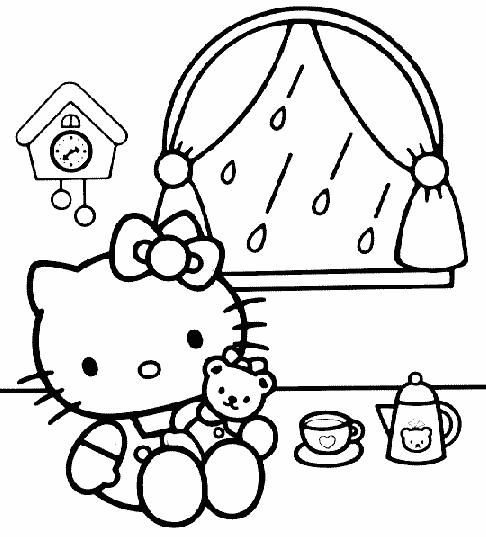 Dibujo gratuito Hello Kitty #37000 de la coleccion Anime y Manga para imprimir