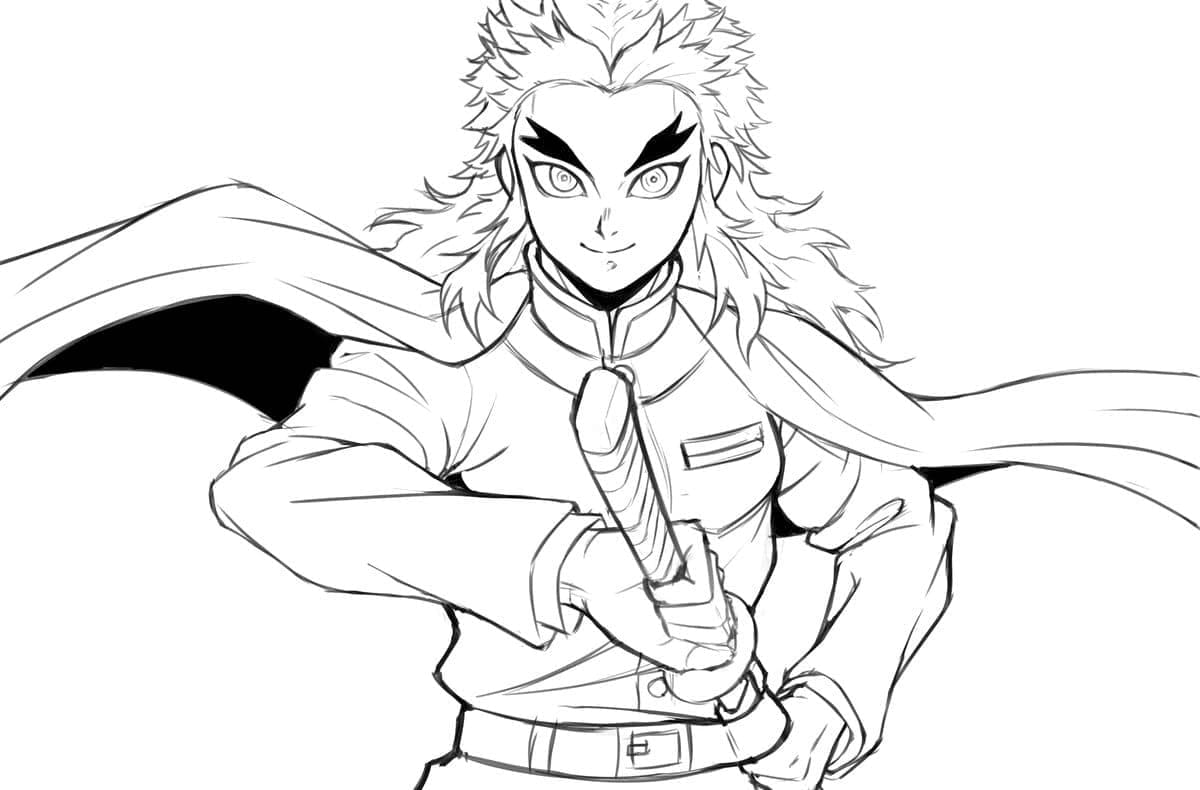 Dibujo gratuito Kyojuro Rengoku #220436 de la coleccion Anime y Manga para imprimir
