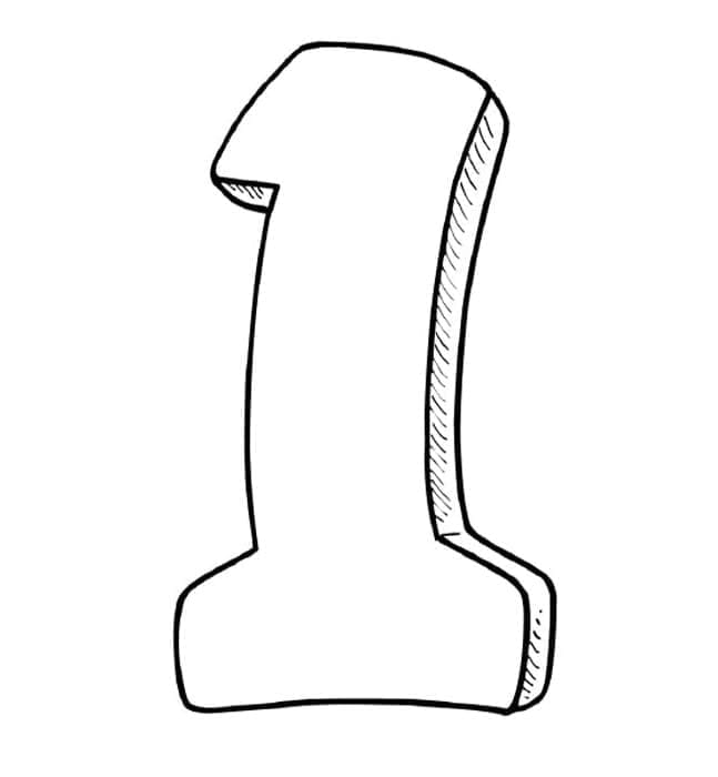 Dibujo gratuito Número 1 #221292 de la coleccion Aprendizaje y Educación para imprimir