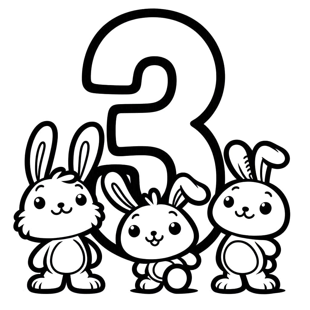 Dibujo gratuito Número 3 #221332 de la coleccion Aprendizaje y Educación para imprimir
