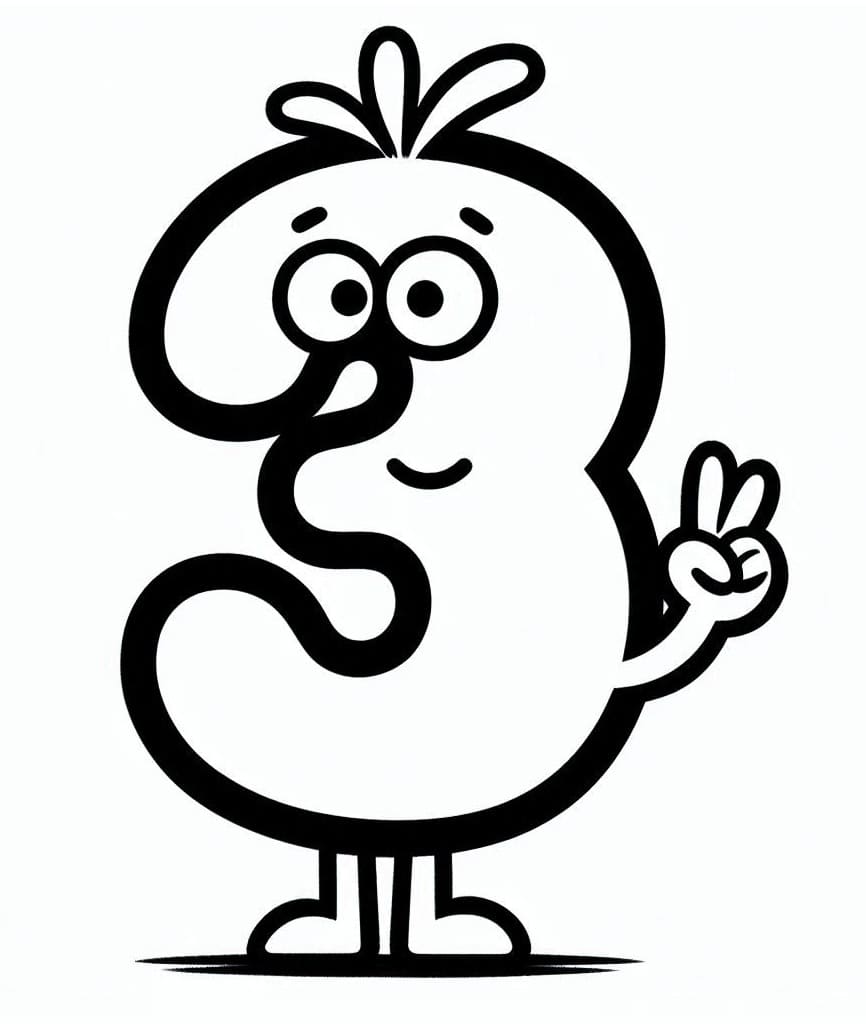 Dibujo gratuito Número 3 #221333 de la coleccion Aprendizaje y Educación para imprimir