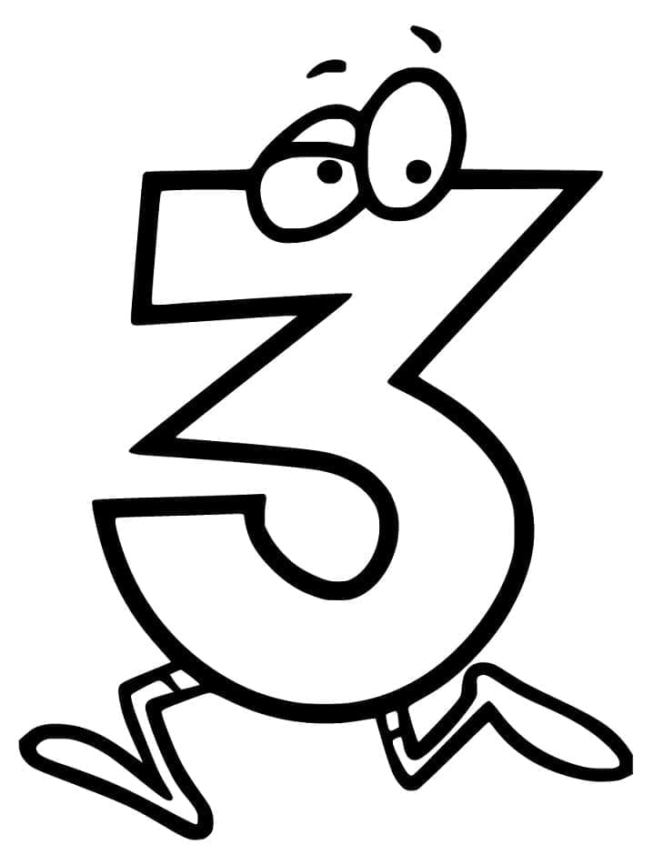 Dibujo gratuito Número 3 #221351 de la coleccion Aprendizaje y Educación para imprimir