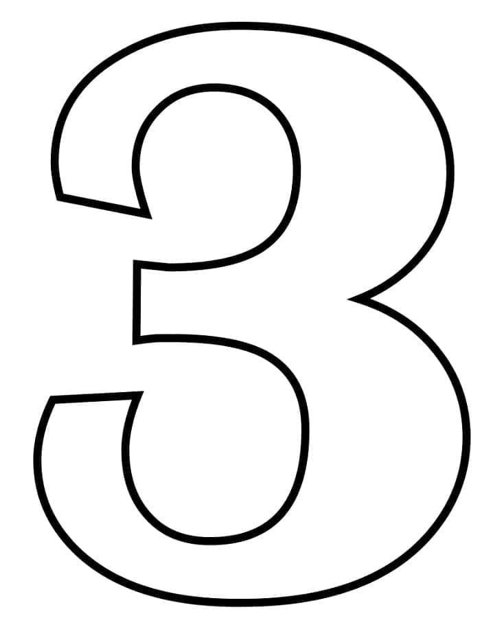 Dibujo gratuito Número 3 #221352 de la coleccion Aprendizaje y Educación para imprimir