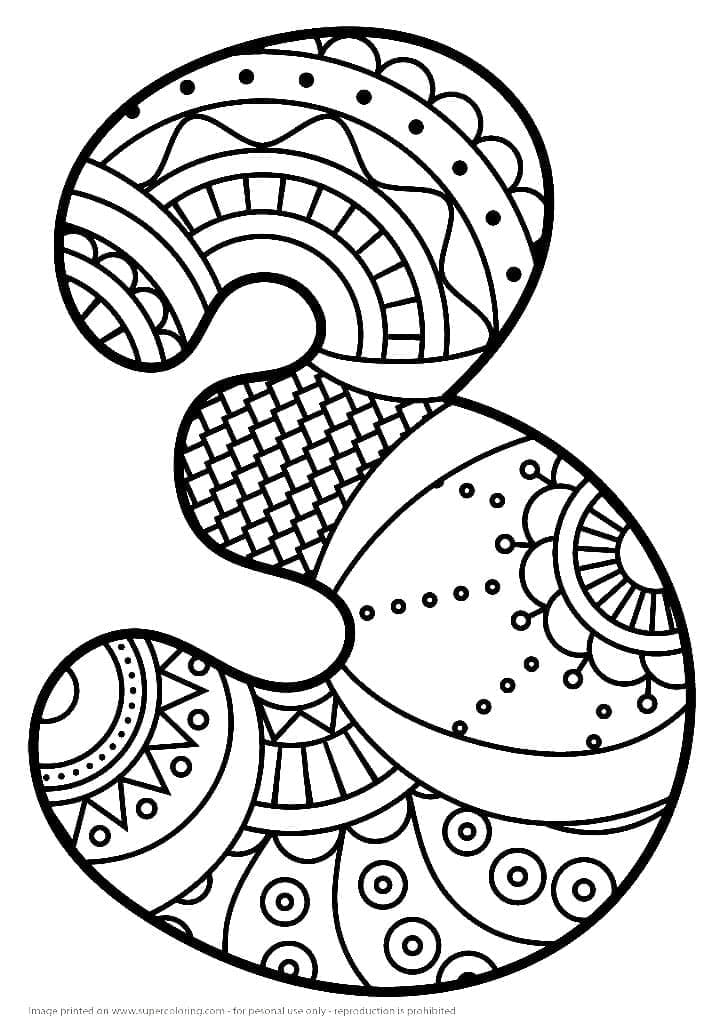 Dibujo gratuito Número 3 #221353 de la coleccion Aprendizaje y Educación para imprimir