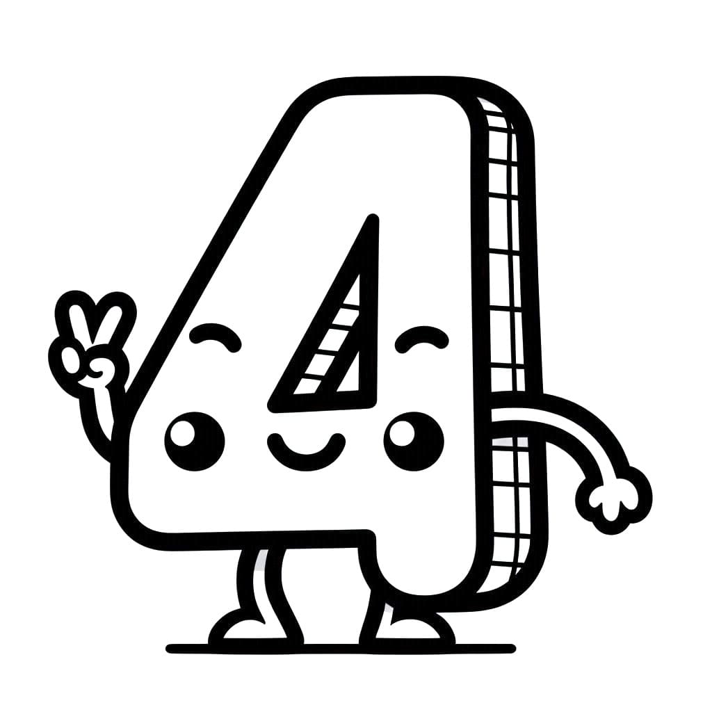 Dibujo gratuito Número 4 #221360 de la coleccion Aprendizaje y Educación para imprimir