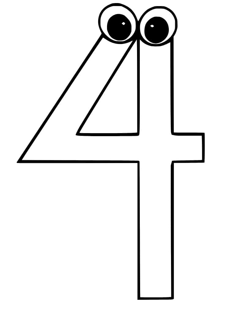 Dibujo gratuito Número 4 #221365 de la coleccion Aprendizaje y Educación para imprimir