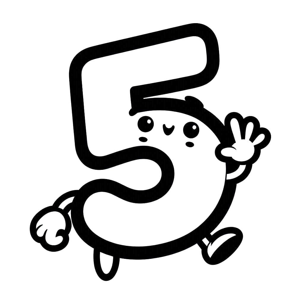 Dibujo gratuito Número 5 #221388 de la coleccion Aprendizaje y Educación para imprimir
