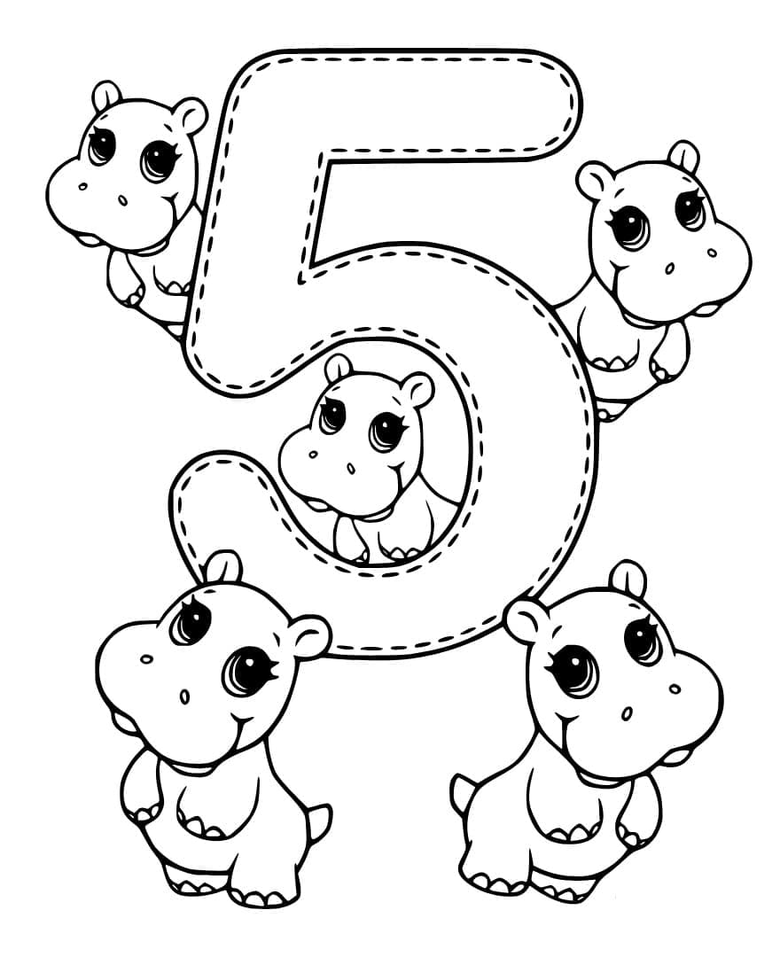 Dibujo gratuito Número 5 #221389 de la coleccion Aprendizaje y Educación para imprimir