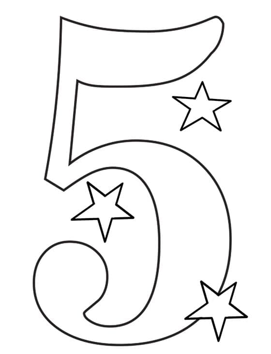 Dibujo gratuito Número 5 #221392 de la coleccion Aprendizaje y Educación para imprimir