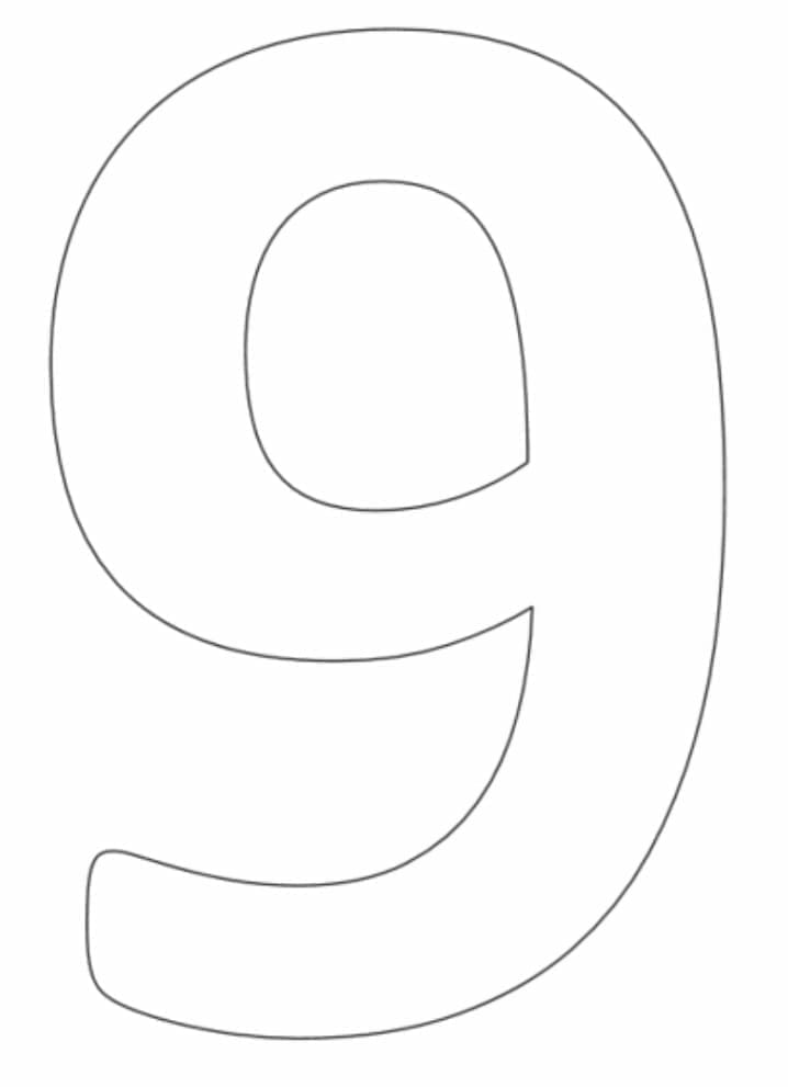 Dibujo gratuito Número 9 #221493 de la coleccion Aprendizaje y Educación para imprimir