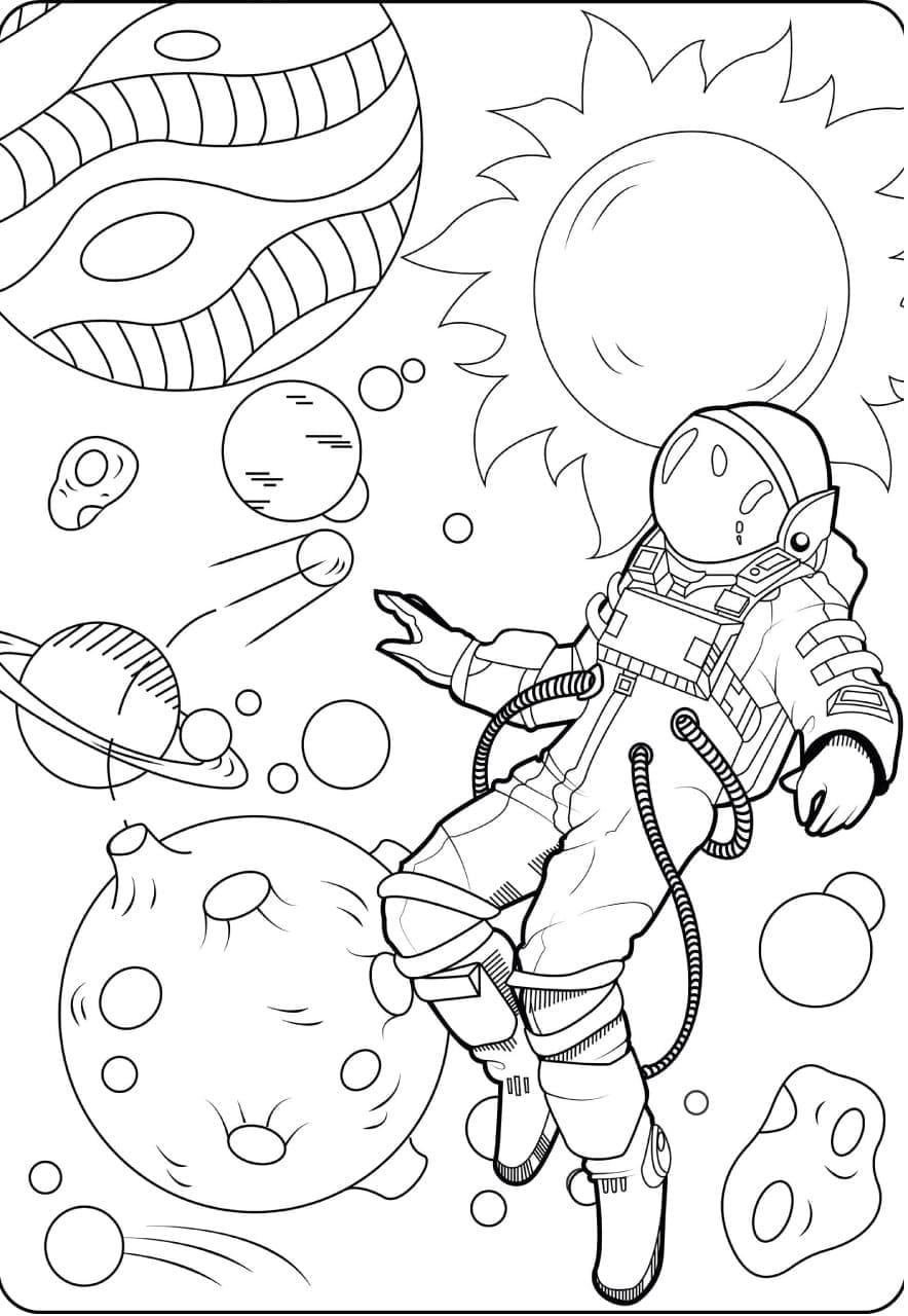 Dibujo gratuito Astronauta #184438 de la coleccion Carreras y Profesiones para imprimir