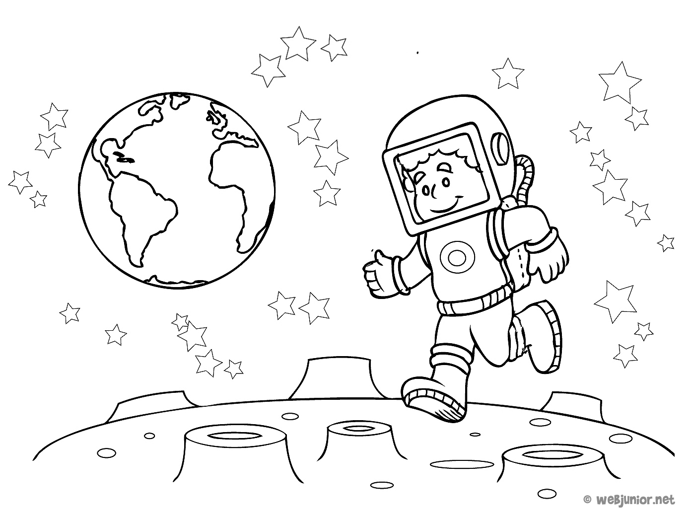 Dibujo para colorear: Astronauta (Carreras y Profesiones) #87618 - Dibujos para Colorear e Imprimir Gratis